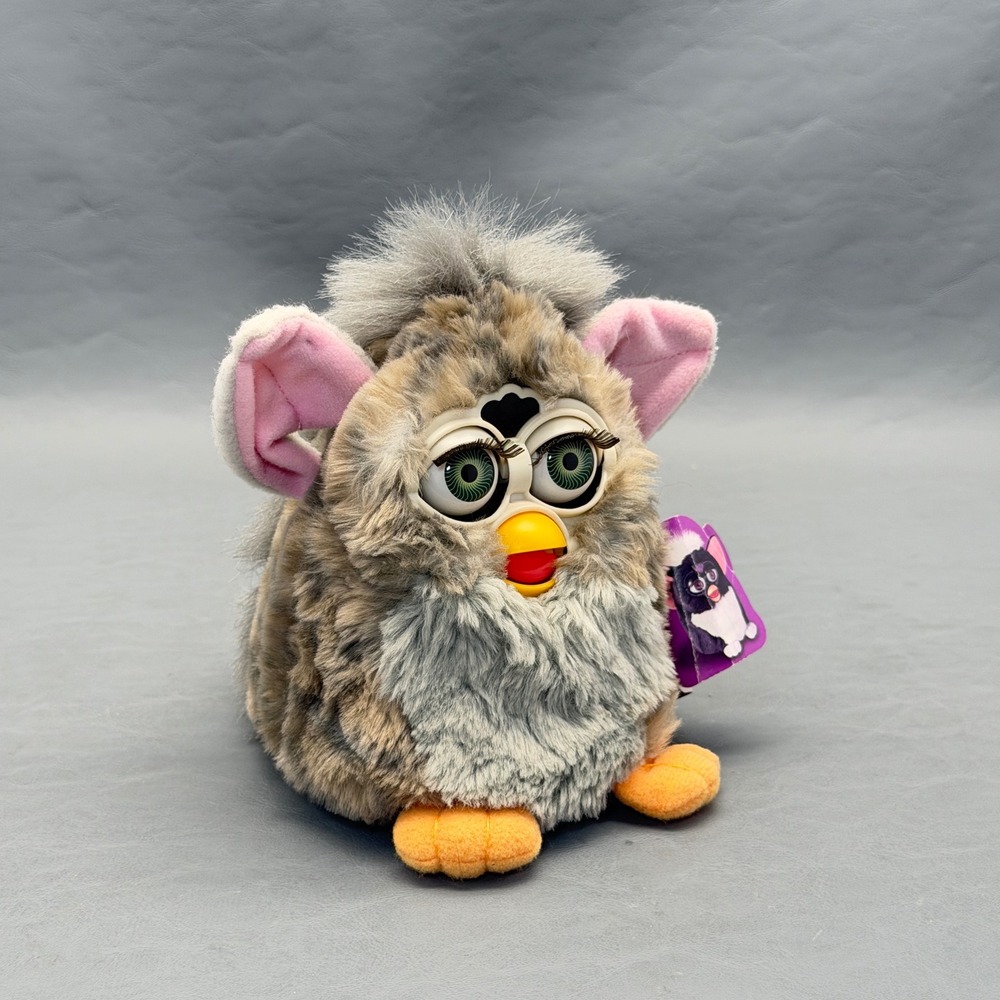 Vintage 1998 Tiger Furby Grey White Model 70-800 Tested & Working Electronic Toy